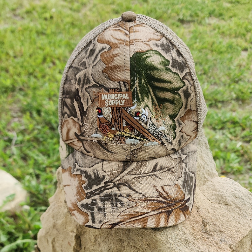 Pheasant Snapback Trucker Hat Embroidered Camo Cap Hunter's Cap